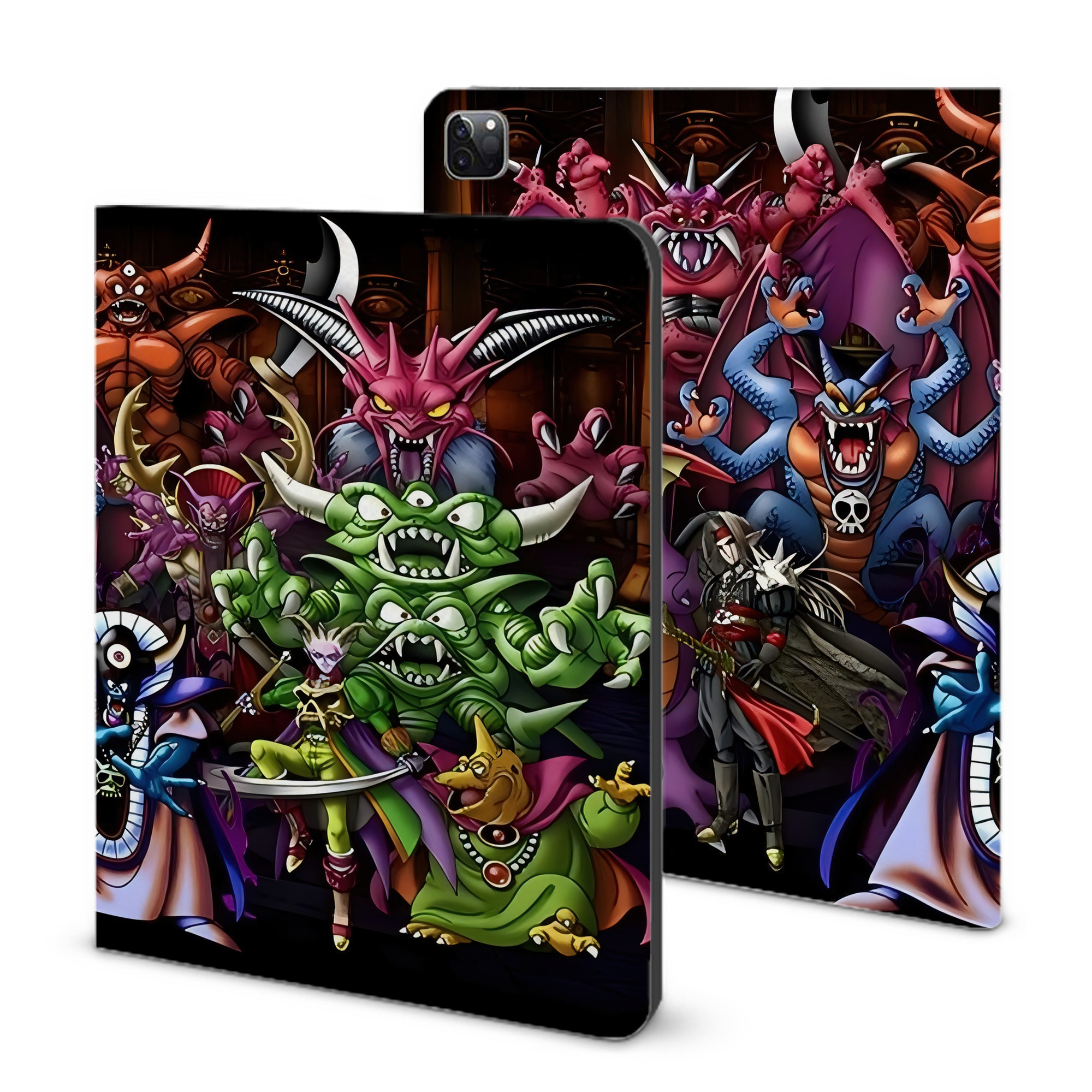 （画像用） ドラゴンクエスト Doragon Kuesuto Dragon Quest IPad ケース ブック型 PUレザー TPU 耐衝撃 軽量 薄型 ペン収納なし 全面保護 IPad 各モデル対応